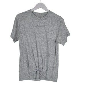 CALIA CARRIE UNDERWOOD Short Sleeve Heather Gray Twist Knot Front Tee Size Small